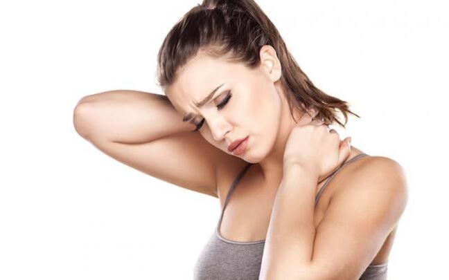 Schmerzen im Nacken eines Mädchens mit Osteochondrose